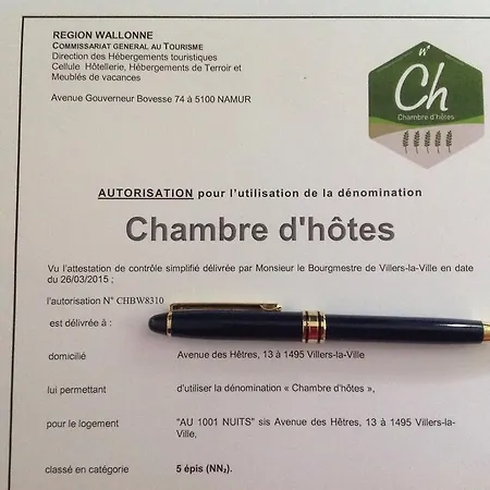 B&B Aux 1001 Nuits De Luxe Avec Privatif Integre Villers-la-Ville